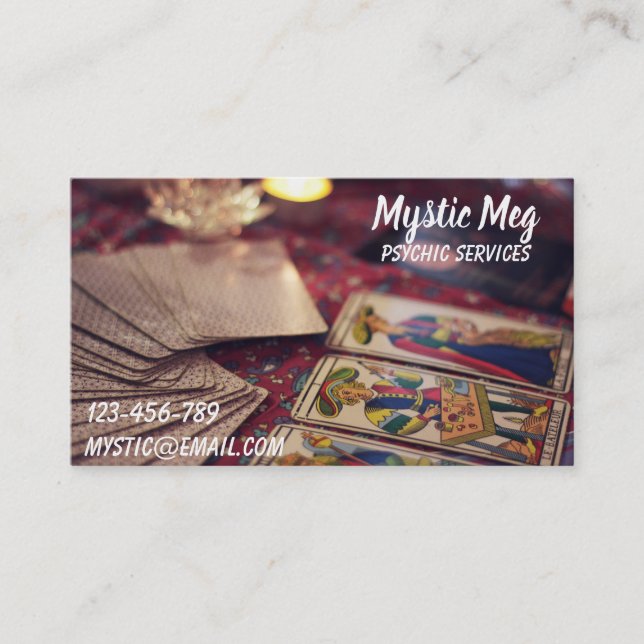 Carte De Visite Psychique, tarot, nouveaux services d'âge de (Devant)