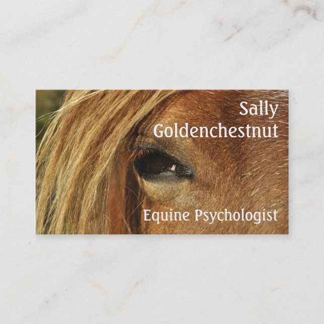 Carte De Visite Psychologie équine d'oeil de cheval (Devant)