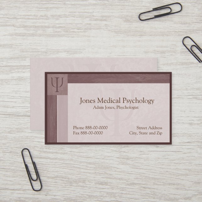 Carte de visite psychologue (Devant/Arrière en situation)