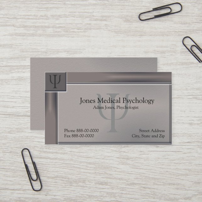 Carte de visite psychologue (Devant/Arrière en situation)