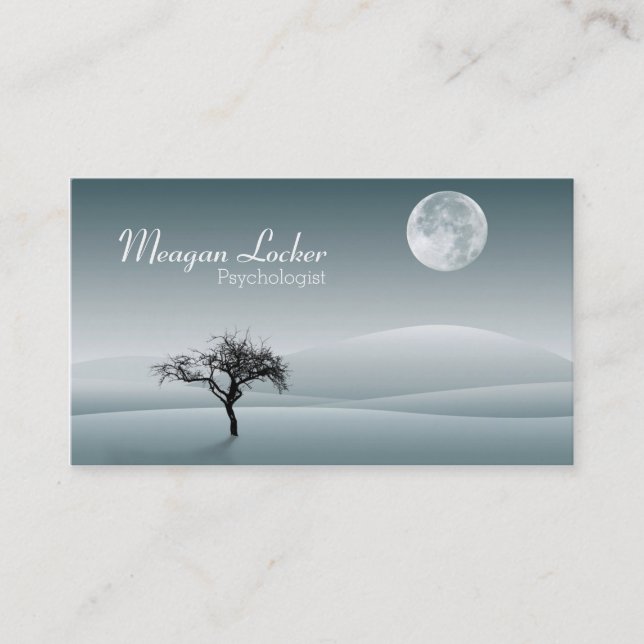 Carte De Visite Psychologue - Arbre de lune et de solitude (Devant)
