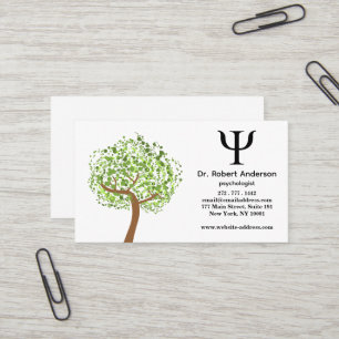 Carte De Visite Psychologue arbre vert