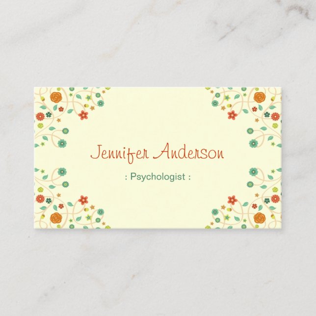 Carte De Visite Psychologue - Chic Nature Design (Devant)