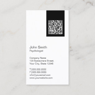 Carte De Visite Psychologue moderne QR Code Professionnel