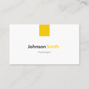 Carte De Visite Psychologue - Simple jaune ambre