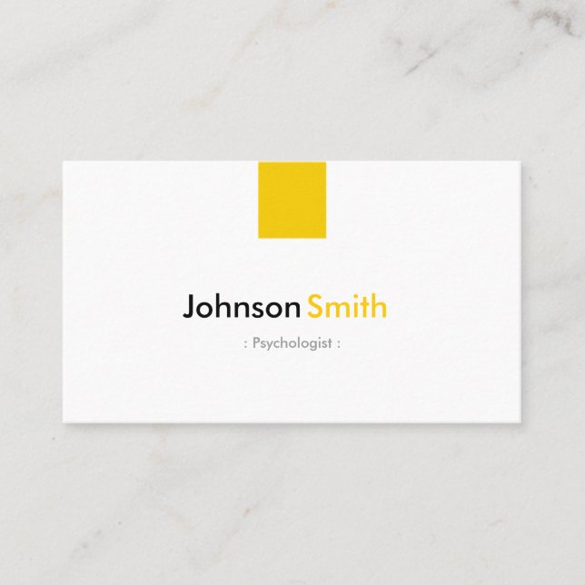 Carte De Visite Psychologue - Simple jaune ambre (Devant)