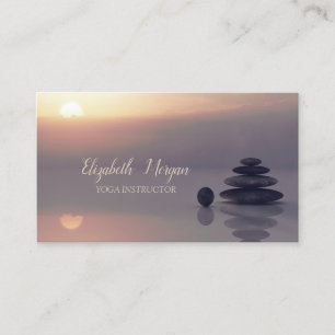 Carte De Visite Psychologue Thérapeute Zen, Coucher de soleil, Yog
