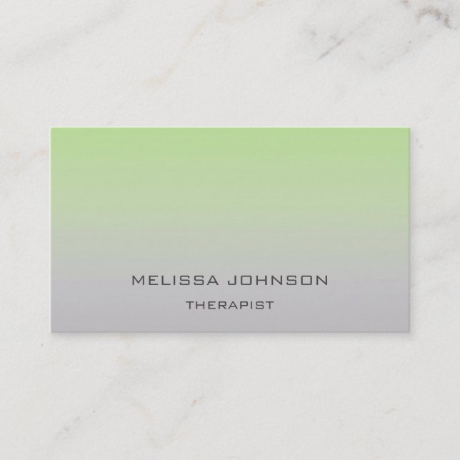 Carte De Visite Psychologue Thérapeutique Couch Ombre Green Grey (Devant)