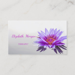 Carte De Visite Psychologue Thérapeutique Zen, Fleur de Lotus Viol