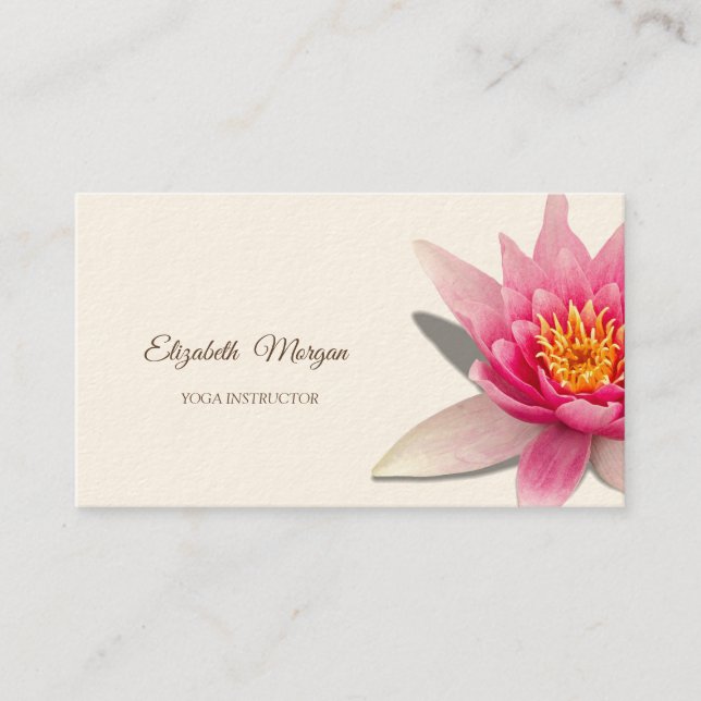 Carte De Visite Psychologue Thérapiste, Aquarelle Lotus, Yoga (Devant)