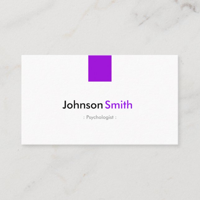 Carte De Visite Psychologue - Violet Violet Simple (Devant)