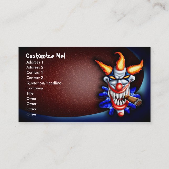 Carte de visite psychopathe de clown (Devant)