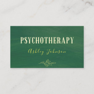 Carte De Visite Psychothérapeute Psychologue Main Tiré Vert