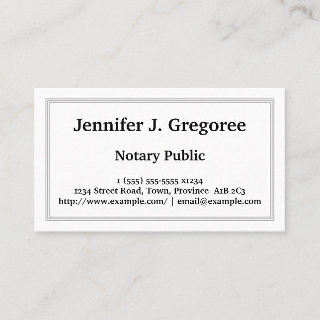 Carte de visite public minimaliste et notaire de b (Devant)