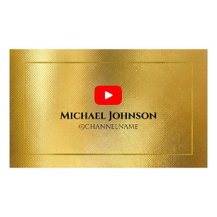 Carte De Visite Publicité de la chaîne YOUTUBE QR Code OR