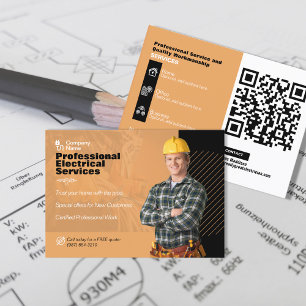 Carte De Visite Publicité de service d'électricien professionnel