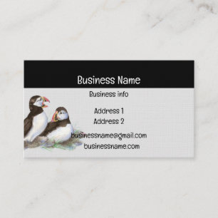 Carte De Visite Puffin Aquarelle Oiseau Nature Faune