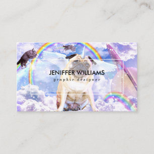 Carte De Visite Pug unicorn