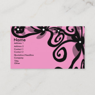Carte De Visite Puissance Fleur en noir