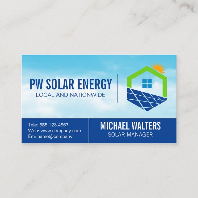 Carte De Visite Puissance solaire | Ciel (Devant)