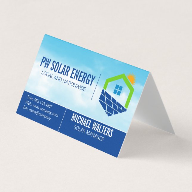 Carte De Visite Puissance solaire | Ciel (Devant)