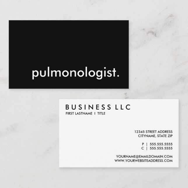 Carte De Visite pulmonologue. (Devant / Derrière)