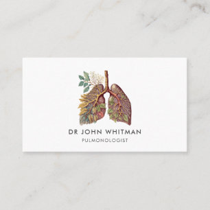Carte De Visite Pulmonologue Docteur Anatomie pulmonaire