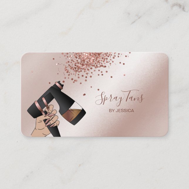 Carte De Visite Pulvérisateur Tan Gun, Rose mobile Gold Spray Tann (Devant)