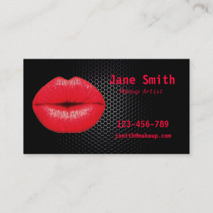 Carte De Visite Punk fascinant 80s de maquilleur rouge et noir
