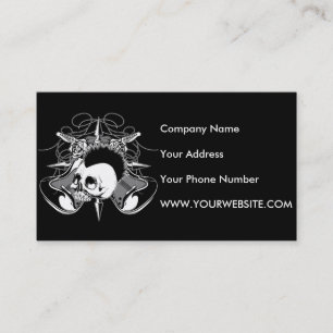 Carte De Visite Punk Rock Mohawk Crâne Guitares Roses Spikes
