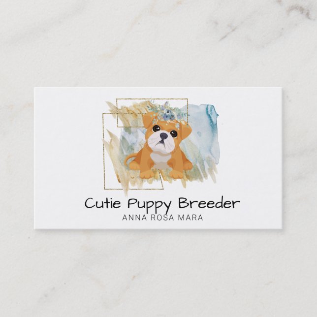 Carte De Visite *~* Puppy Dog Breeder - Marcheur de garde de jour (Devant)