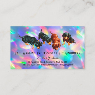 Carte De Visite Pups Dachshund Animaux de compagnie Holographique 