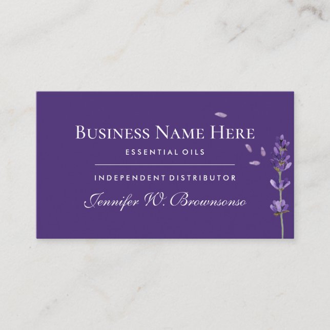 Carte De Visite Purple Aromathérapeutique huiles essentielles Lava (Devant)