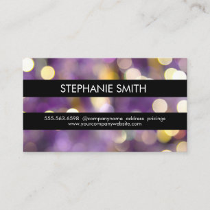 Carte De Visite Purple Bokeh Black Stripes