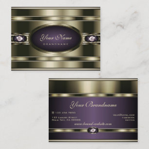 Carte De Visite Purple et Chrome exceptionnel avec Faux Diamonds