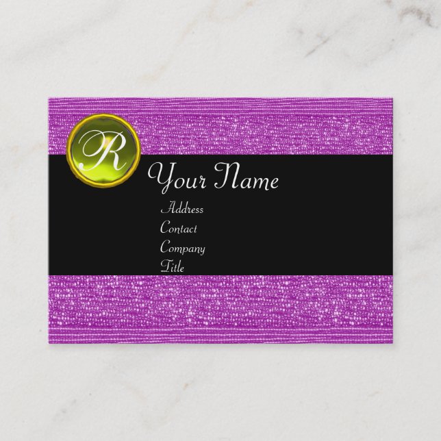CARTE DE VISITE PURPLE FASHION BEATS JAUNE TOPAZ GEM MONOGRAM (Devant)