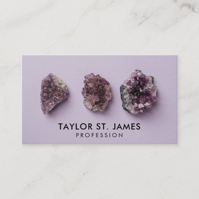 Carte De Visite Purple Geode Crystal Modern  (Devant)
