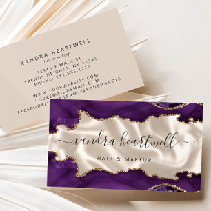 Carte De Visite Purple Gold Agate Ivory Luxe