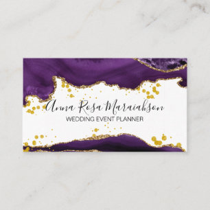 Carte De Visite *~* Purple Gold Parties scintillant Moderne Élég