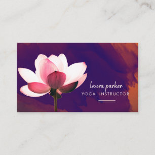 Carte De Visite Purple Lotus Yoga Instructeur Méditation Peinture