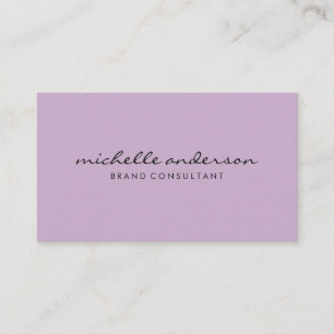 Carte De Visite Purple minimaliste avec texte cursif