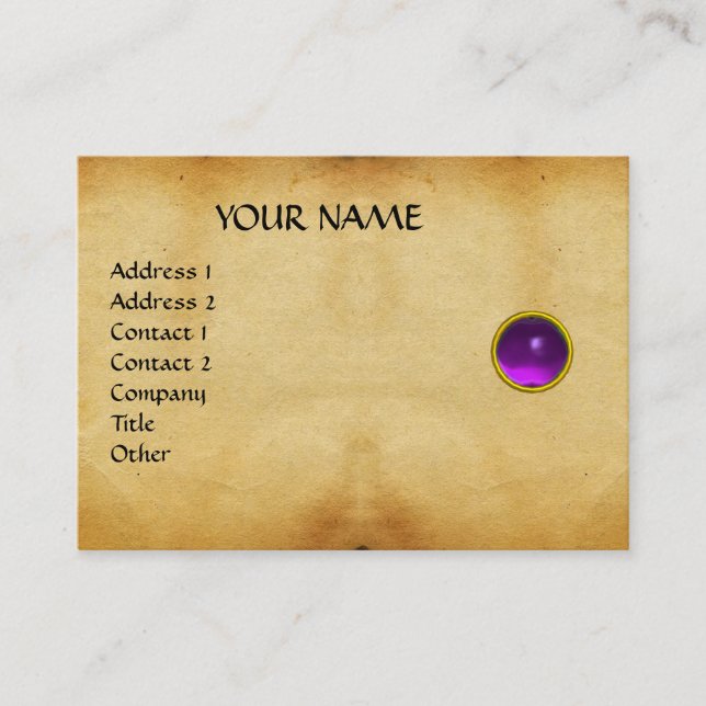Carte De Visite PURPLE MON, AGATA GRIS, parchemin, violet, platine (Devant)