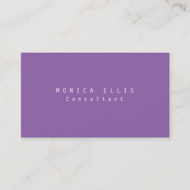 Carte De Visite Purple Original Plain Professional Girl (Devant)