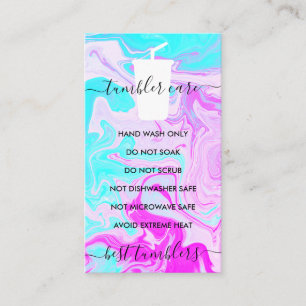 Carte De Visite Purple Pink Tumbler instructions d'entretien vinyl