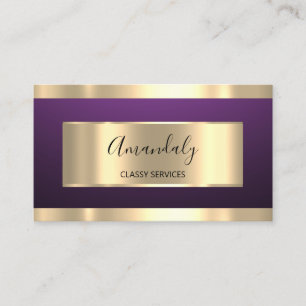 Carte De Visite Purple Plum Gold Professional Maquillage clous ros