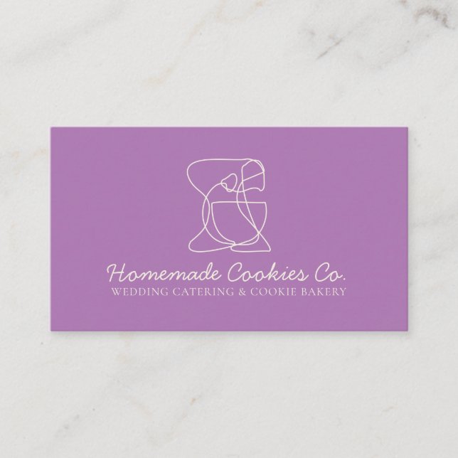 Carte De Visite Purple Simple Maison Boulangerie Cuisinière (Devant)