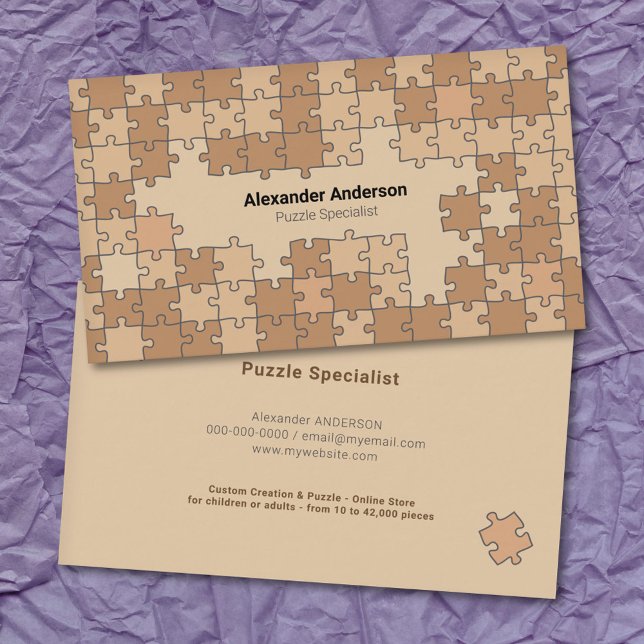 Carte De Visite Puzzle Brown (Brown Puzzle Business Card)