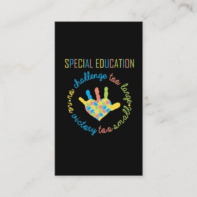 Carte De Visite Puzzle de la Sensibilisation sur l'autisme des ens (Devant)