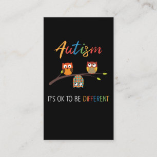 Carte De Visite Puzzle Owl Cute Sensibilisation sur l'autisme Auti