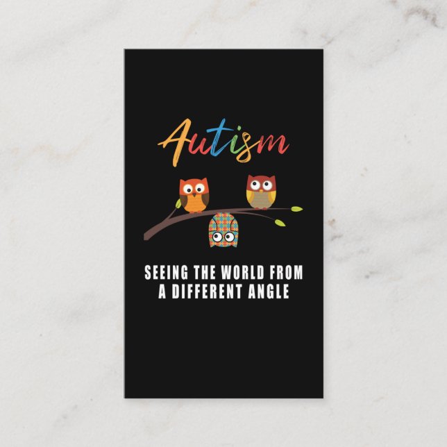Carte De Visite Puzzle Owl Sensibilisation sur l'autisme Autistic  (Devant)